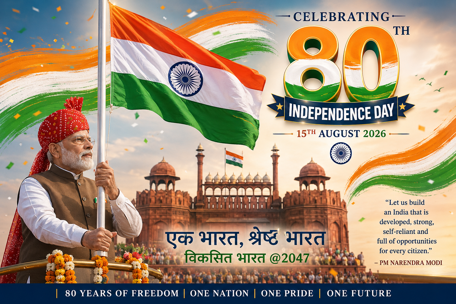 PM Modi’s Striking Bandhej Turban Steals the Spotlight at India’s 80th Independence Day