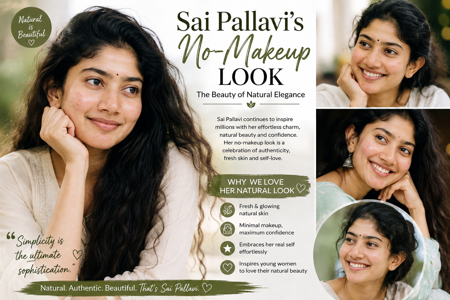 Sai Pallavi’s No-Makeup Look: The Beauty of Natural Elegance