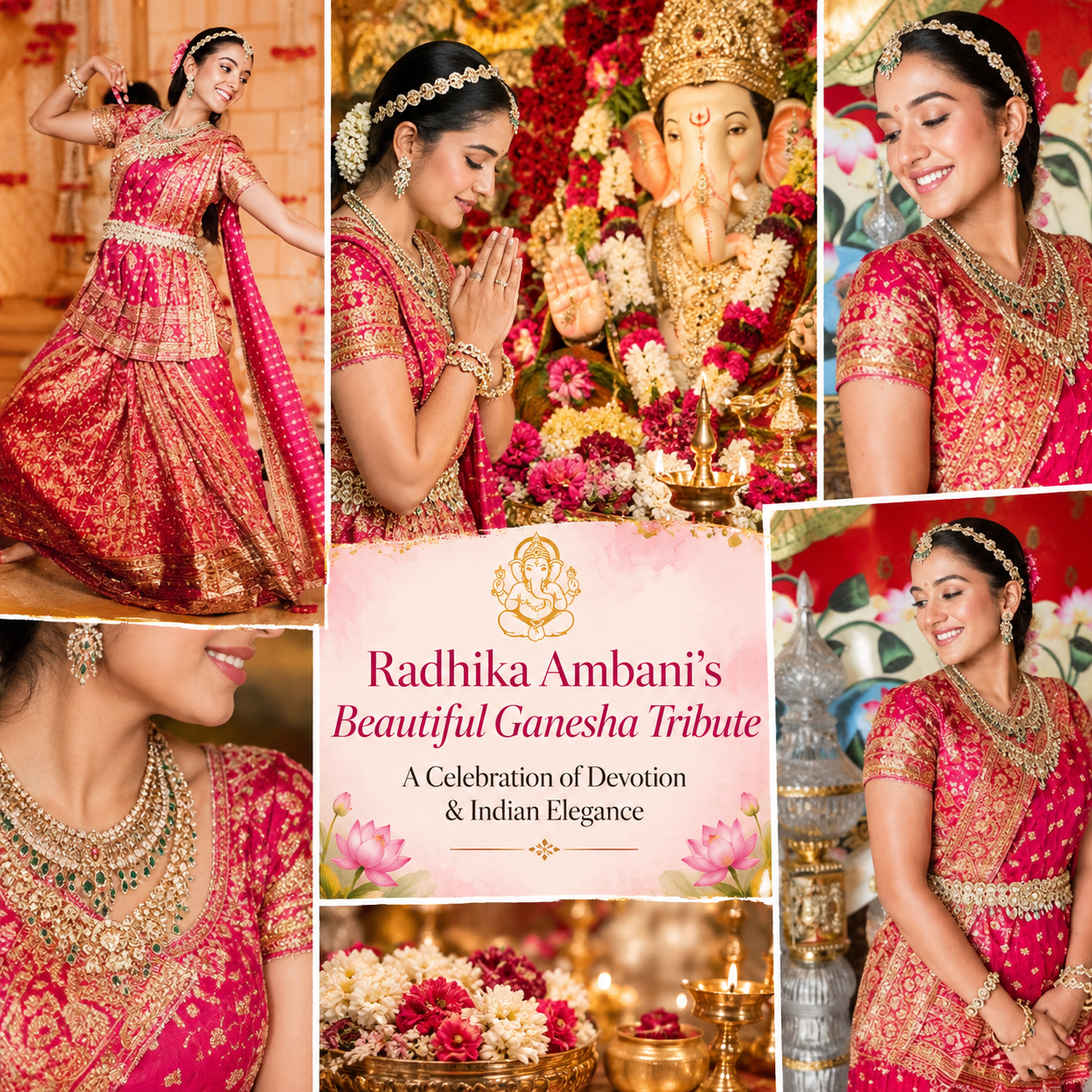 Radhika Ambani’s Soulful Tribute to Lord Ganesha: A Celebration of Beauty, Grace and Devotion