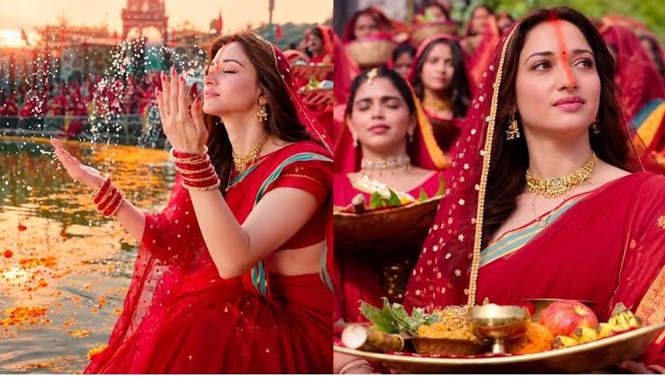 Tamannaah Bhatia’s Chhath Puja Look in The Vvan: Tradition Meets Cinematic Elegance